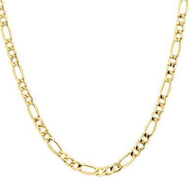 Photos - Pendant / Choker Necklace Private Label Solid 10K Gold 3mm Italian Figaro Chain - 18'' CH101-10KFG3M
