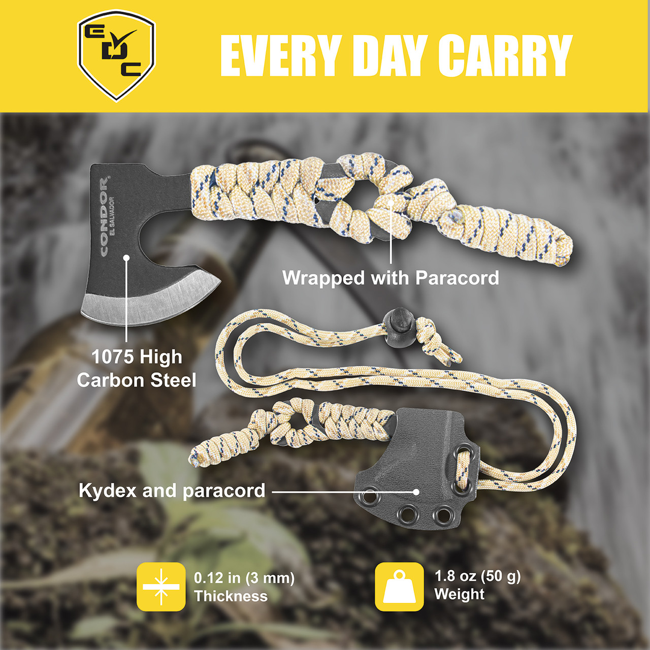 CARLITOS NECK HATCHET, DESERT CAMO - Condor Tool & Knife Inc.