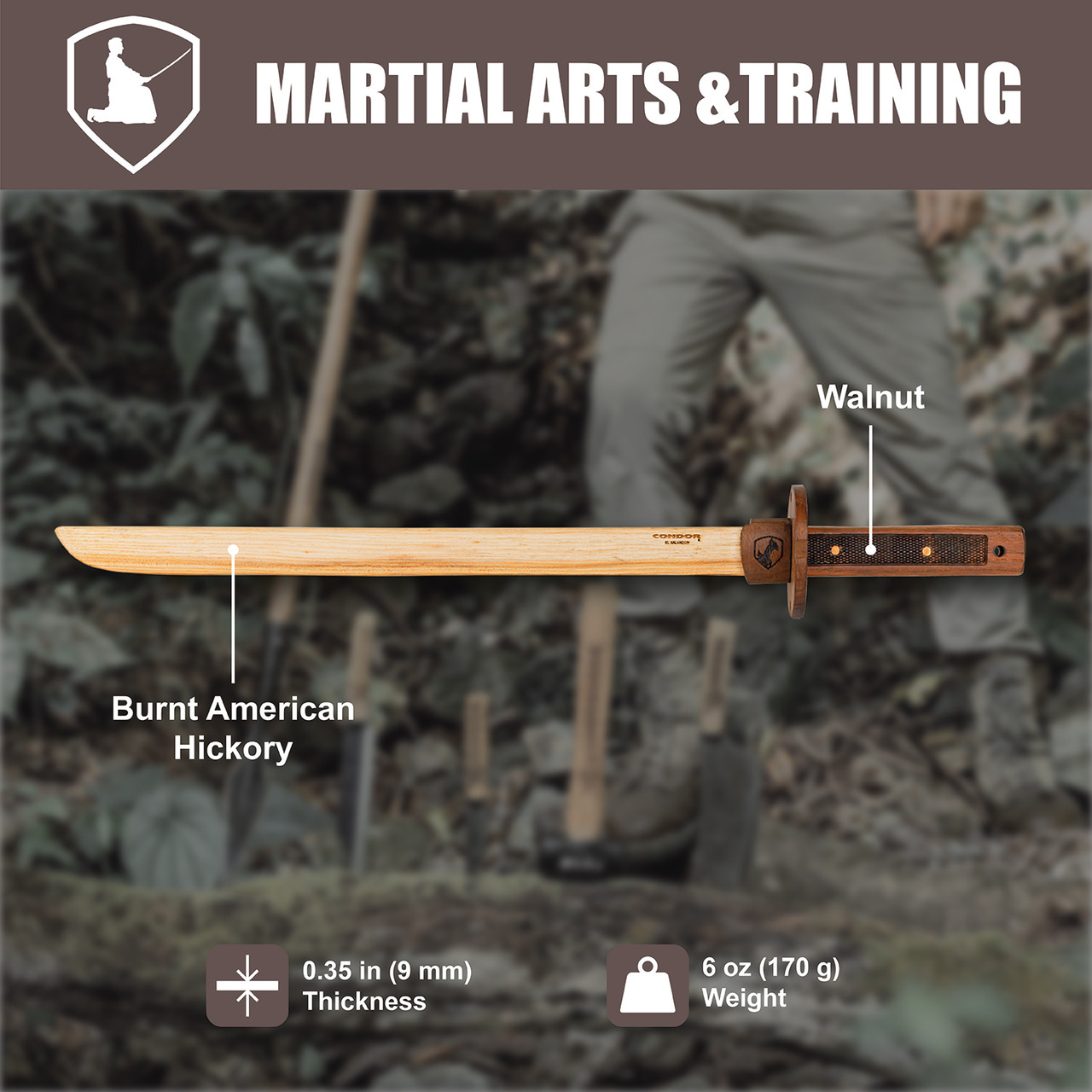 KONDORU WAKAZASHI WOODEN SWORD - Condor Tool & Knife Inc.
