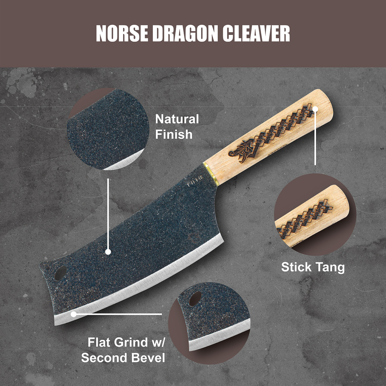 TODD TERJE INSPECTOR NORSE シールド付き NORSE DRAGON SPEAR - Condor Tool & Knife Inc.