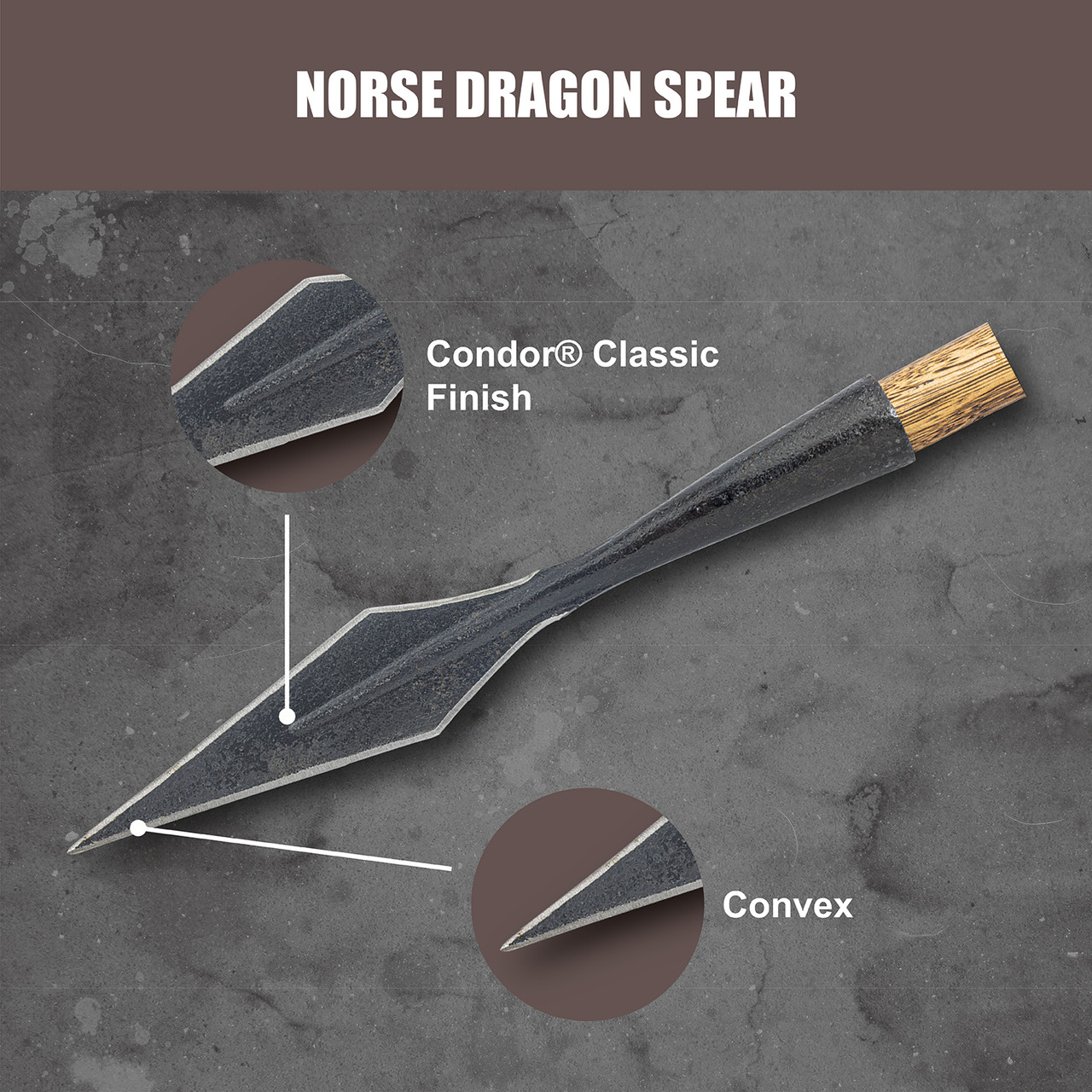 TODD TERJE INSPECTOR NORSE シールド付き NORSE DRAGON SPEAR - Condor Tool & Knife Inc.