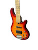 Lakland Skyline 55-02 Deluxe, Honey Burst Quilt 5 String Bass Guitar At Bass Central
