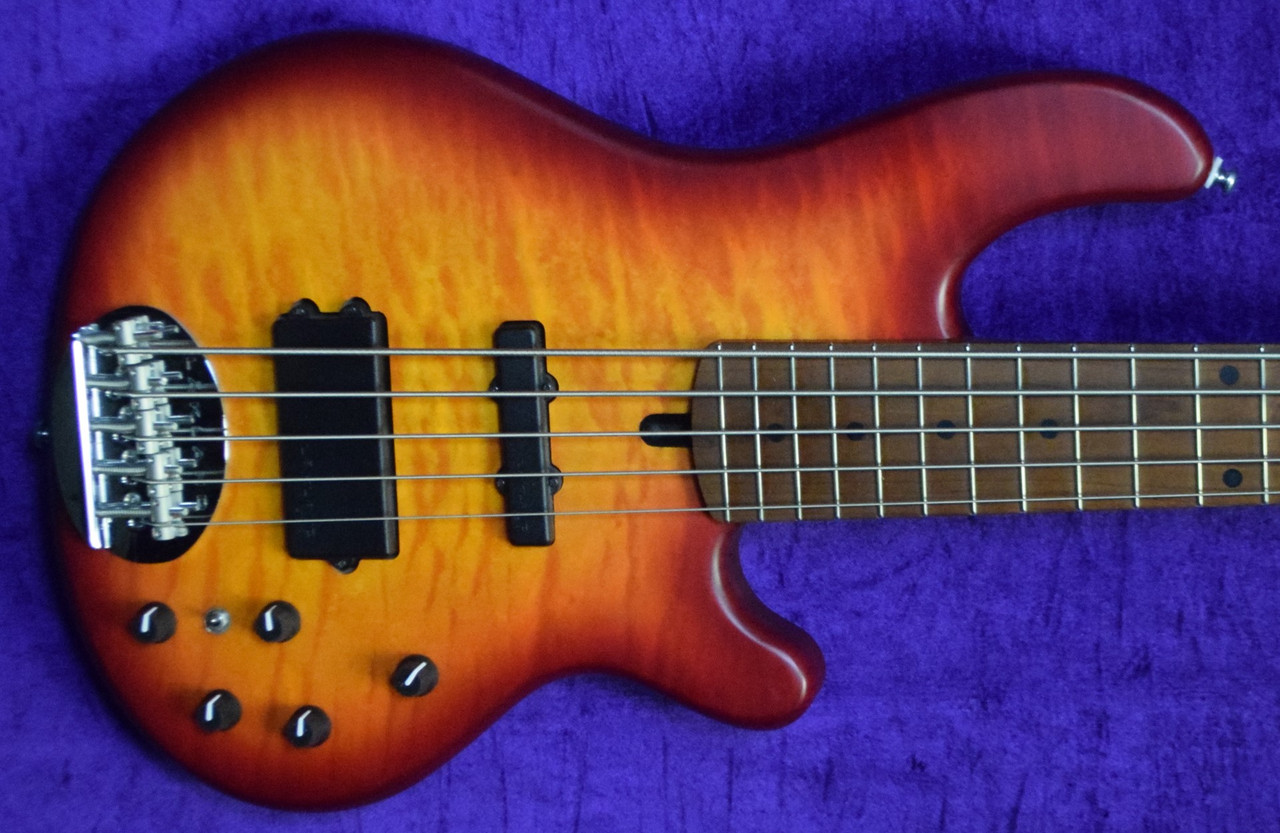 Lakland Skyline 55-02 Deluxe, Satin Cherry Burst / Roasted Maple