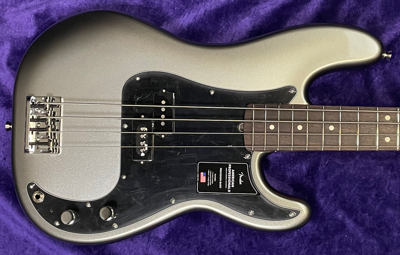 Fender AM Pro II P-Bass, Mercury w/ Rosewood *IN STOCK*