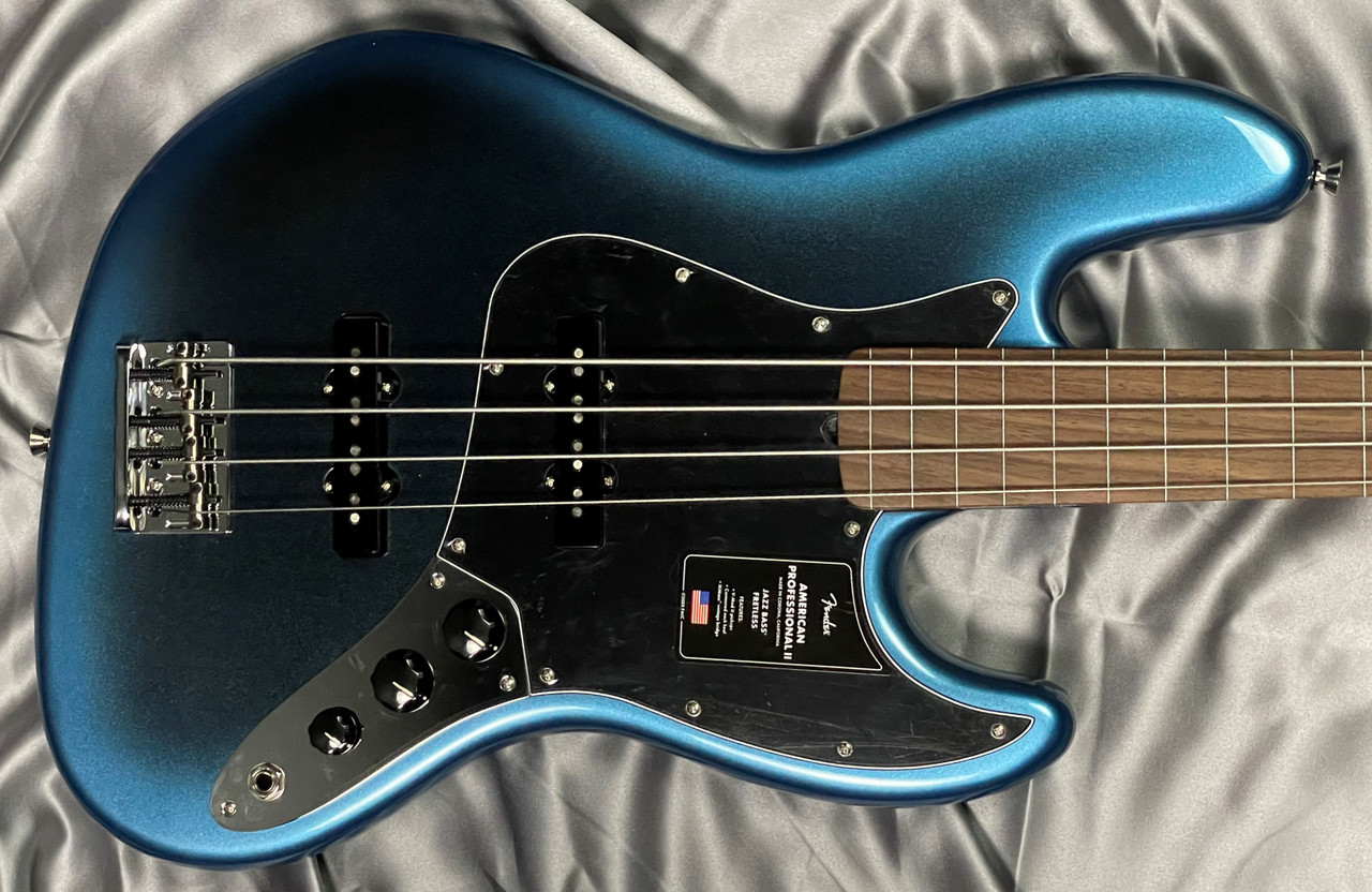 Fender AM Pro II FRETLESS Jazz, Dark Night / Lined Rosewood
