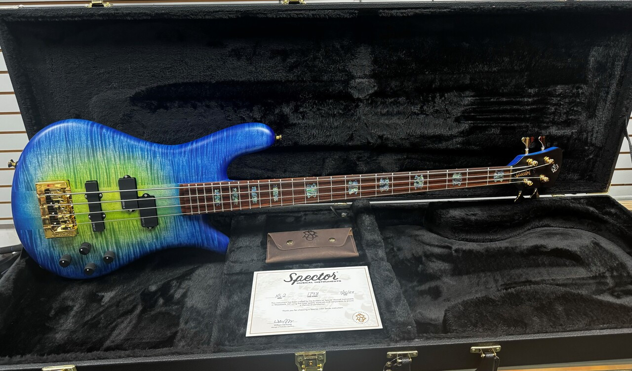 Spector USA NS-2, Custom Matte Green-Blue Burst w/ Haz-Lab / 1.5