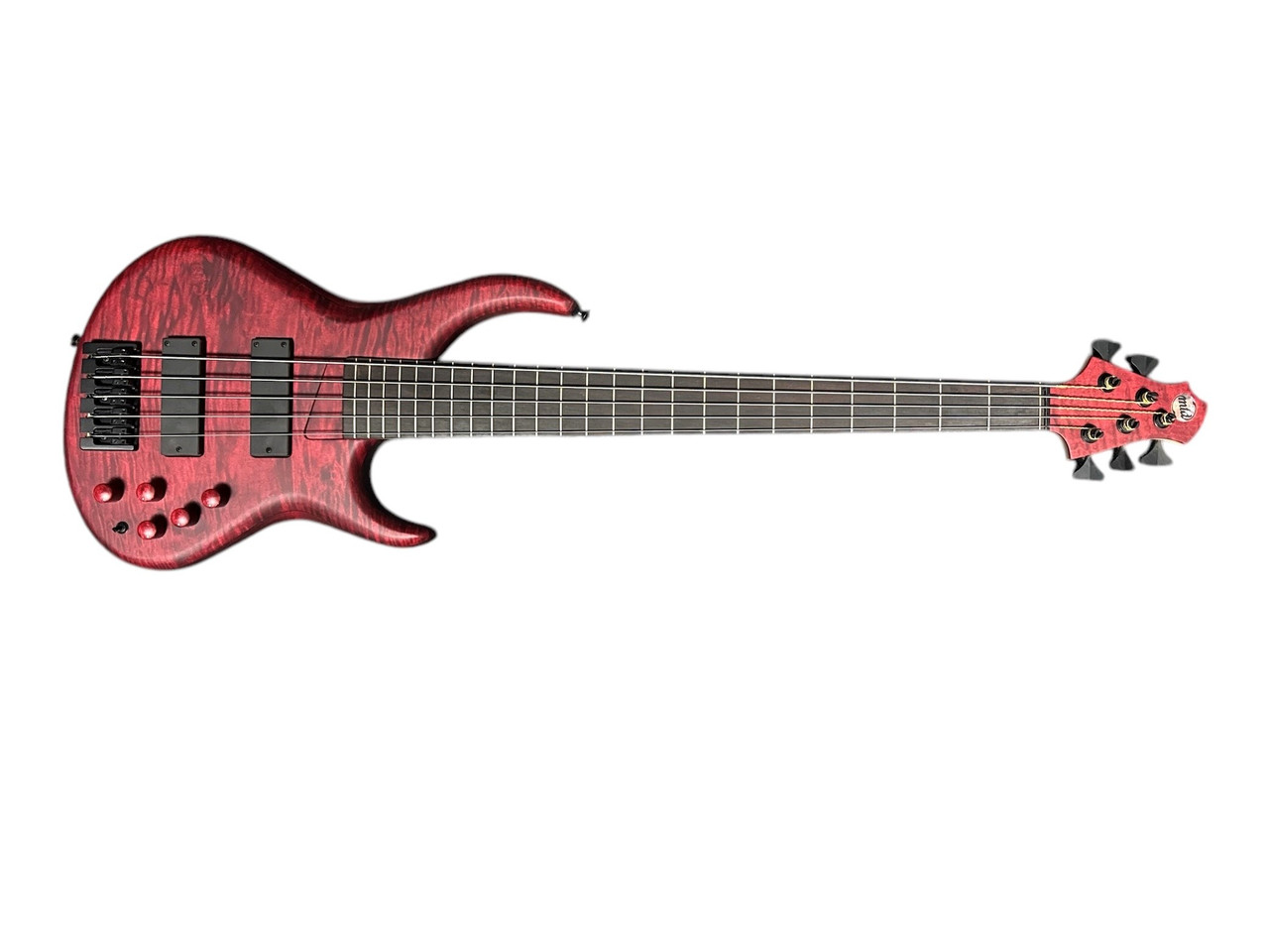 ベース MTD 530-24 - 2022 MTD H535-24 5-String Headless Bass: Maple Burl 10 Top