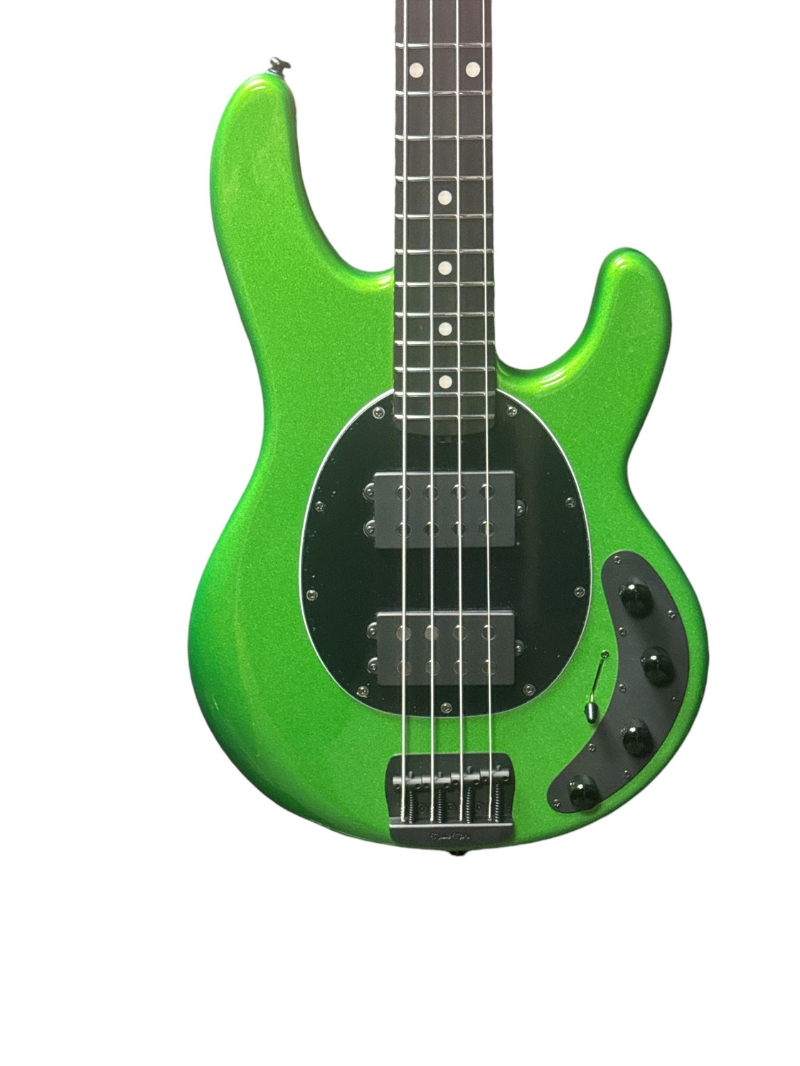 ベース Musicman stingray Translucent Green Ernie Ball Music Man StingRay 4 HH Special, Kiwi Green / Ebony 8.2