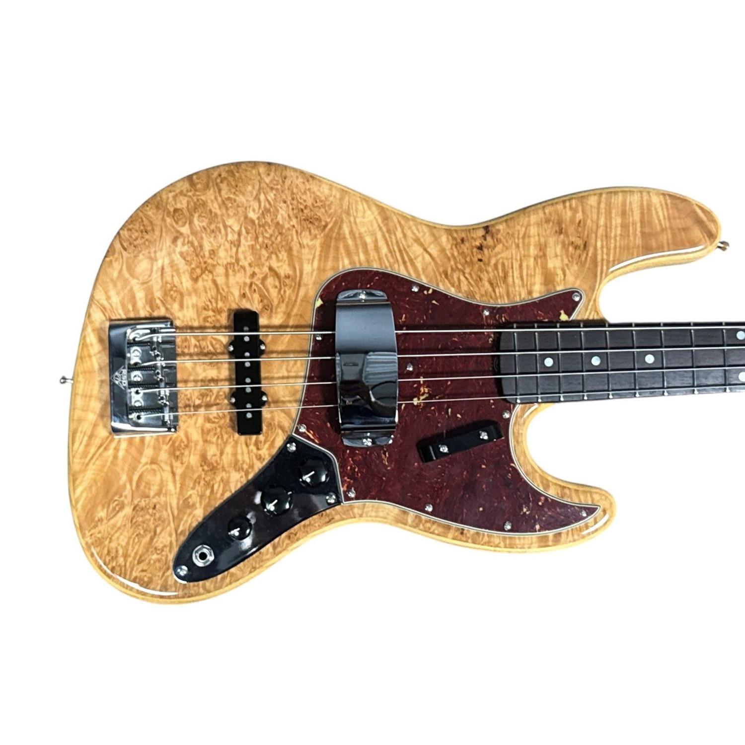 ベース Fender Mexico Jazz Bass w/Custom Shop PU Fender Custom Shop NOS Artisan Jazz Bass, Aged Natural Flame Maple
