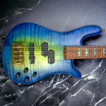 Spector USA NS-2, Custom Matte Green-Blue Burst w/ Haz-Lab / D-Tuner *Bass Central Exclusive *RARE!