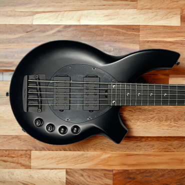 Ernie Ball Music Man Bongo 5 HH, Stealth Black with Ebony