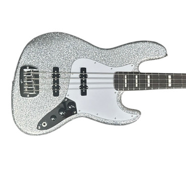 G&L JB-4, Silver Flake / Rosewood  4 String Bass At Bass Central