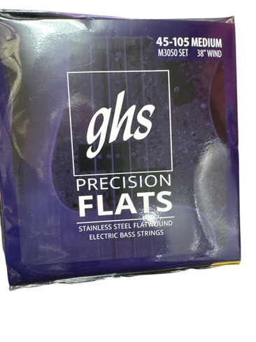 GHS, M3050, Flatwound ,4 String Set, 45-105 At Bass Central