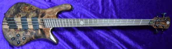 Spector NS Dimension, Super Faded Black Gloss Over Poplar Burl 4 String Bass At Bass Central