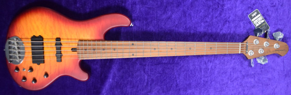 Lakland Skyline 55-02 Deluxe. Satin Cherry Burst 5 String Bass At Bass Central