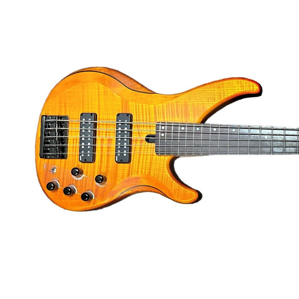 Yamaha TRBX 605FM 5-String Bass, Matte Amber 5 String Bass At Bass Central