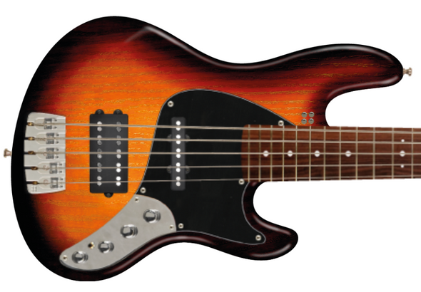 Sandberg California TM5  3 Tone Sunburst Superlight 5 String Bass At Bass Central