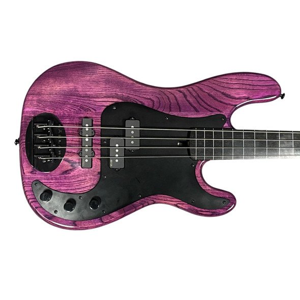 Lakland Skyline 44-64 GZ FRETLESS, Trans Purple/Lined Ebony/ Geezer Butler 4 String Bass At Bass Central