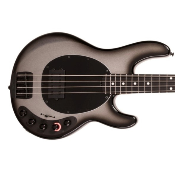 Ernie Ball Music Man StingRay 4 "DarkRay", NEW COLOR Silverburst/ Ebony  4 String Bass At Bass Central