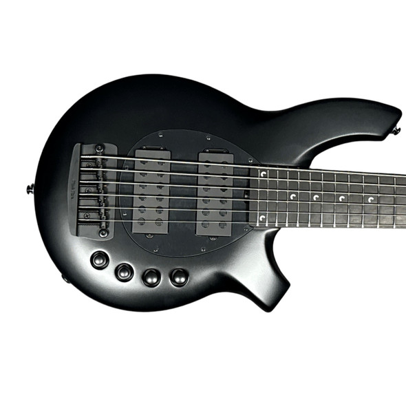 Ernie Ball Music Man Bongo 6 HH, Stealth Black/ Ebony 6 String Bass At Bass Central