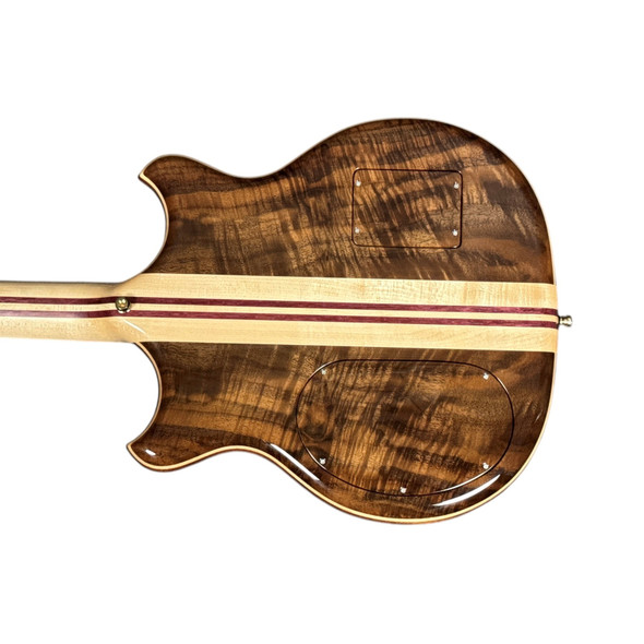 Alembic Stanley Clarke Sign Deluxe, Walnut/ Ebony / Red Side LED's 4 String Bass At Bass Central