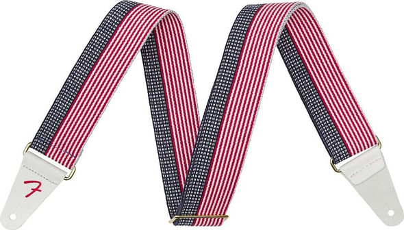 Fender USA 2" Cotton Strap, RED / WHITE / BLUE