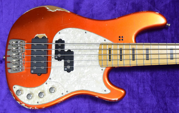 Sandberg California VM-5, Hardcore Aged Orange Metallic  5 String Bass At Bass Central