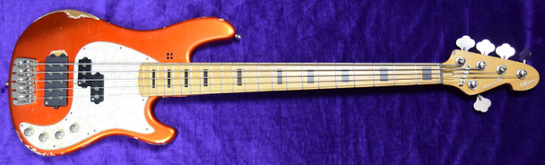 Sandberg California VM-5, Hardcore Aged Orange Metallic  5 String Bass At Bass Central