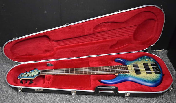 MTD U.S.A. 635-24, Clear to Blue Burst  6 String Bass At Bass Central