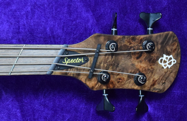 Spector NS Dimension, Super Faded Black Gloss Over Poplar Burl 4 String Bass At Bass Central