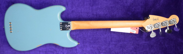 Fender Mustang Justin Meldal-Johnsen (JMJ) Short Scale, Daphne Blue with Rosewood 4 String Bass At Bass Central