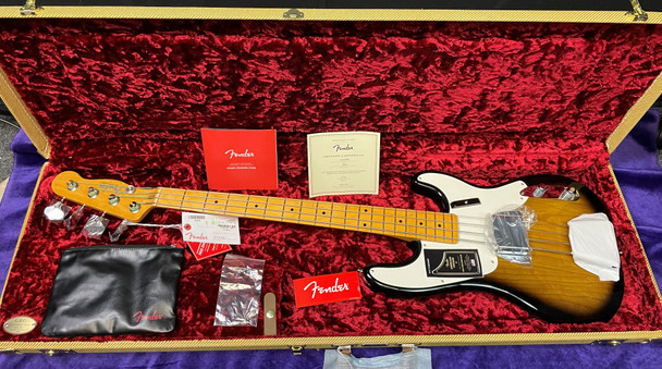 Fender AM. Vintage II '54 Precision Bass, 2TSB / Maple 4 String Bass At Bass Central