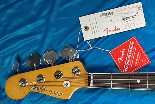 Fender AM. Vintage II '66 Jazz LEFTY, 3 Tone Sunburst w/ Rosewood 4 String Bass At Bass Central