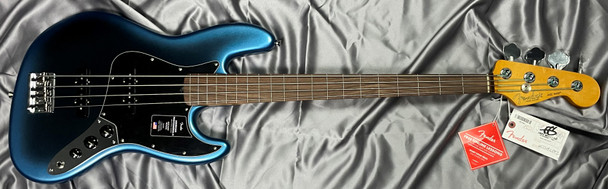 Fender AM Pro II FRETLESS Jazz, Dark Night / Lined Rosewood 4 String Bass At Bass Central