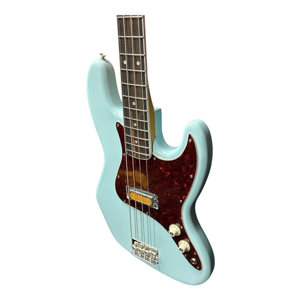 Fender "Gold Foil" Jazz, Sonic Blue w/ Ebony 4 String Bass At Bass Central