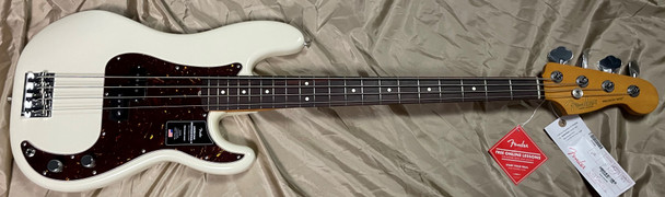 Fender AM Pro II Precision, Olympic White / Rosewood 4 String Bass At Bass Central