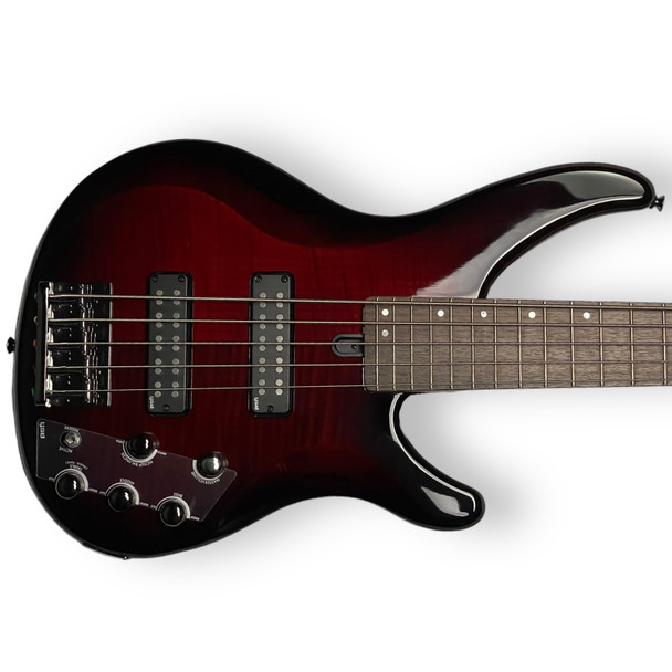 Yamaha TRBX 605FM 5-String, Dark Red Burst 5 String Bass At Bass Central