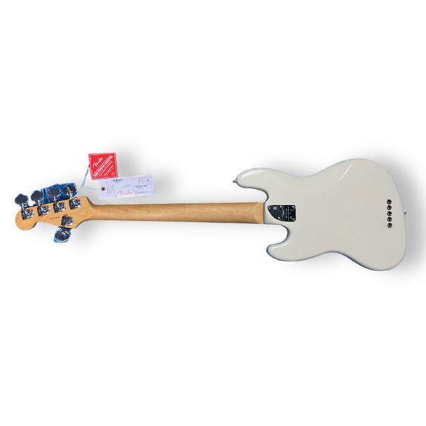 Fender AM Pro II Jazz (5), Olympic White / Rosewood 5 String Bass At Bass Central
