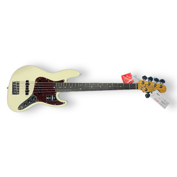 Fender AM Pro II Jazz (5), Olympic White / Rosewood 5 String Bass At Bass Central