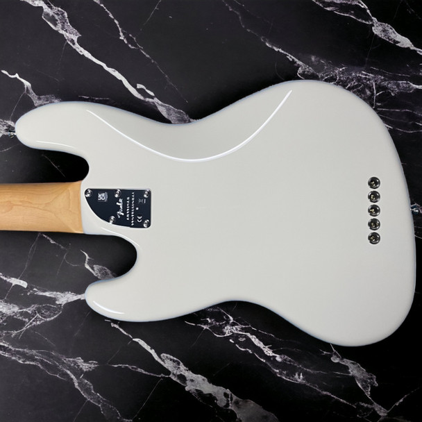 Fender AM Pro II Jazz (5), Olympic White / Rosewood 5 String Bass At Bass Central
