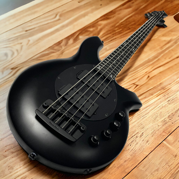 Ernie Ball Music Man Bongo 5 HH, Stealth Black with Ebony