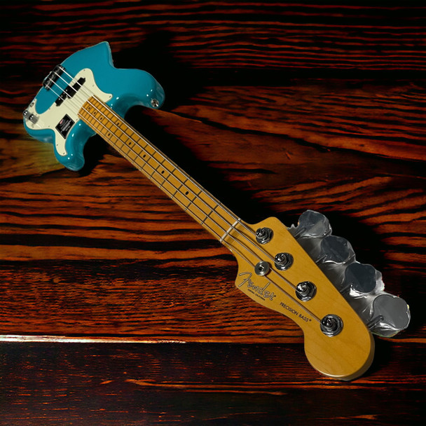 Fender AM Pro II P-Bass, Miami Blue / Maple  4 String Bass At Bass  Central