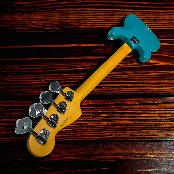 Fender AM Pro II P-Bass, Miami Blue / Maple  4 String Bass At Bass  Central