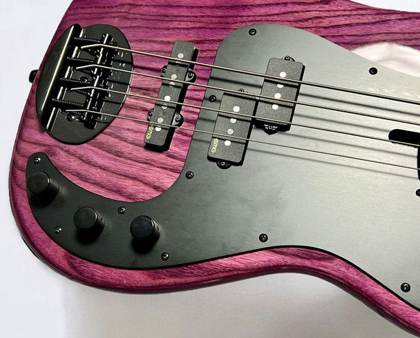 Lakland Skyline 44-64 Custom GZ, Trans Purple 4 String Bass At Bass Central