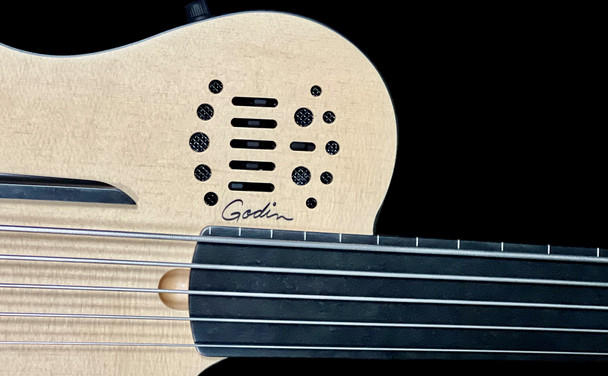 Godin Acoustic/Electric A5 Ultra FRETLESS, Natural 5 String Bass At Bass Central