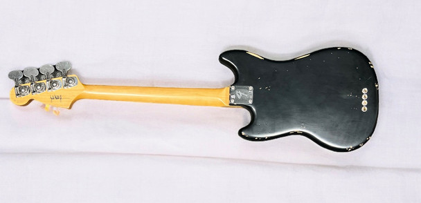Fender Mustang Justin Meldal-Johnsen (JMJ) Short Scale, Road Worn Black / Rosewood 4 String Bass At Bass Central