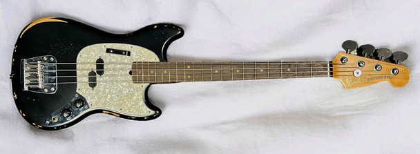 Fender Mustang Justin Meldal-Johnsen (JMJ) Short Scale, Road Worn Black / Rosewood 4 String Bass At Bass Central