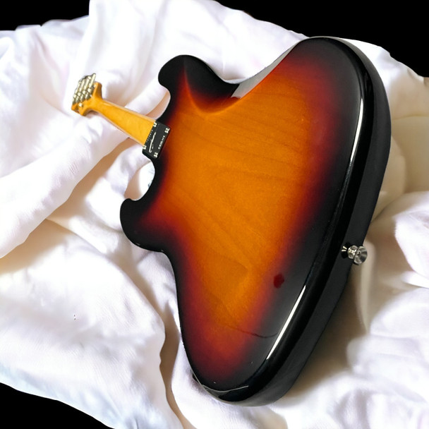 Fender Jaco Pastorius Fretless Jazz, 3-Tone Sunburst w/ Pau Ferro 4 String Fretless Bass At Bass Central