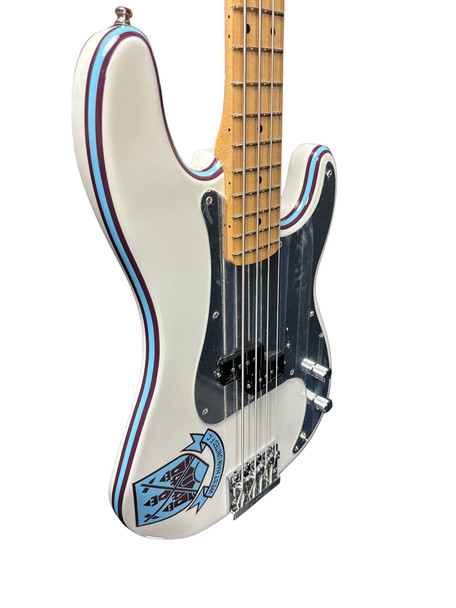 Fender Steve Harris Sign. P-Bass. Olympic White w/ Maple 4 String Bass At Bass Central