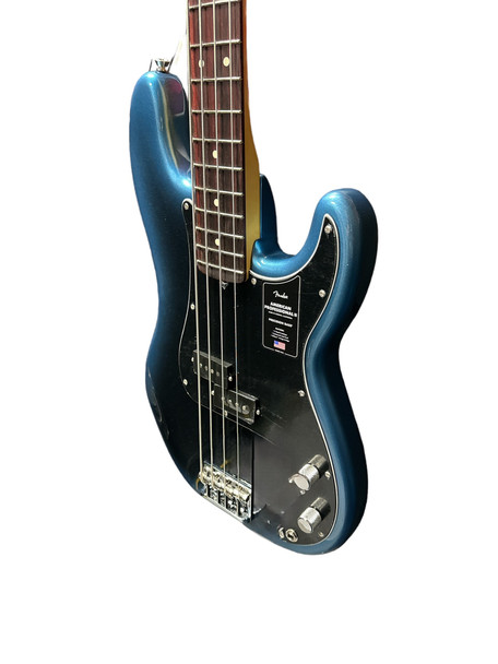 Fender AM Pro II Precision Bass, Dark Night / Rosewood 4 String Bass At Bass Central